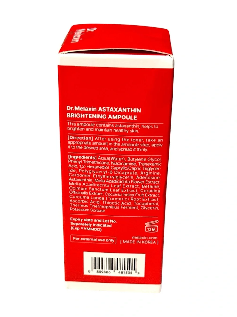 Dr.Melaxin Astaxanthin Extra Whitening Ampoule Serum 1.01 oz New in Box Sealed